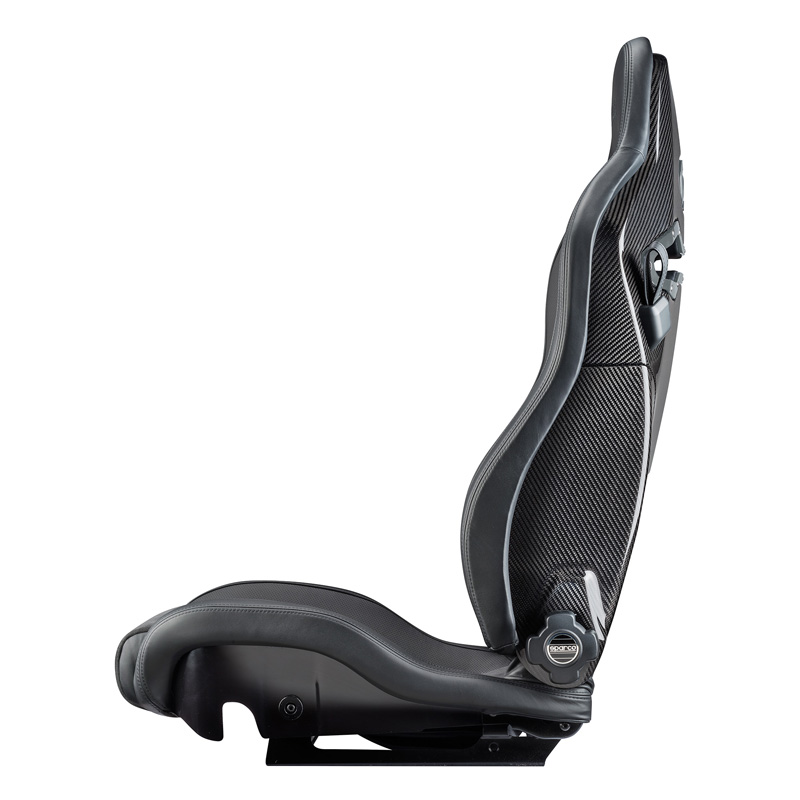 Sparco Sportstoel SPX DX - Bijrijdersversie (Rechts) - Zwart Leather/Alcantara + Carbon Rugleuning - Rechts Verstelbaar