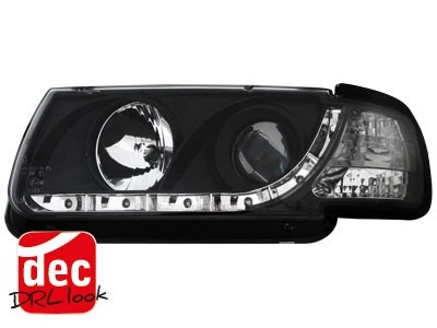 Faros VW Polo 6N Dayline Los ojos del Diablo negro