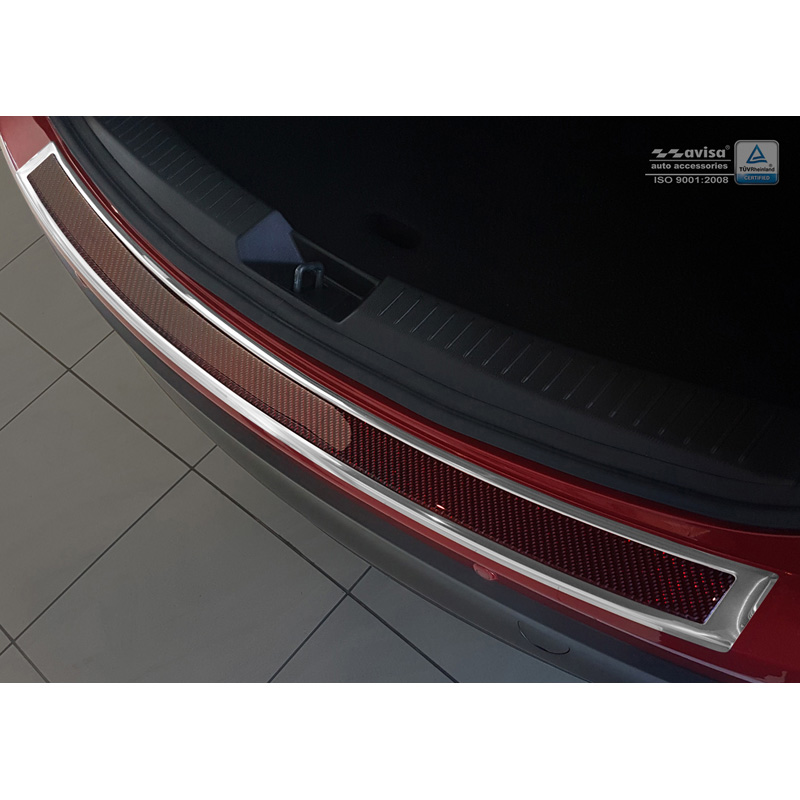 RVS Achterbumperprotector 'Deluxe' Mazda CX-5 2014- Chroom/Rood-