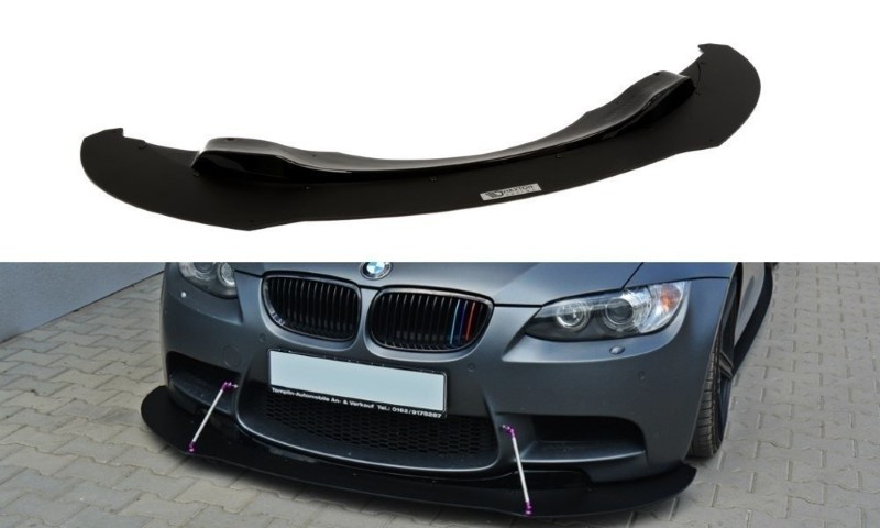 Voorspoiler BMW M3 E92 / E93 (Preface Model) Racing Glanzend Zwart