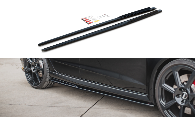 ZijSkirts Diffusers V.2 Audi RS3 8V Sportback Facelift Glanzend Zwart