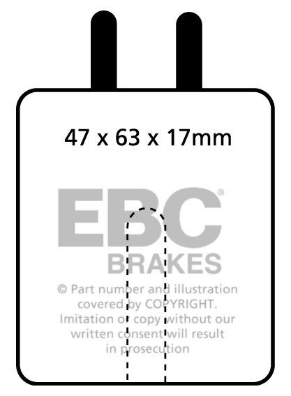 EBC Brakes ISO Fidia 5.8 67-68 Remblokken achterzijde greenstuff