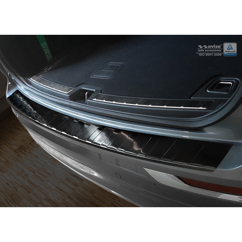 Zwart RVS Achterbumperprotector Volvo XC60 II 2017- 'Ribs'