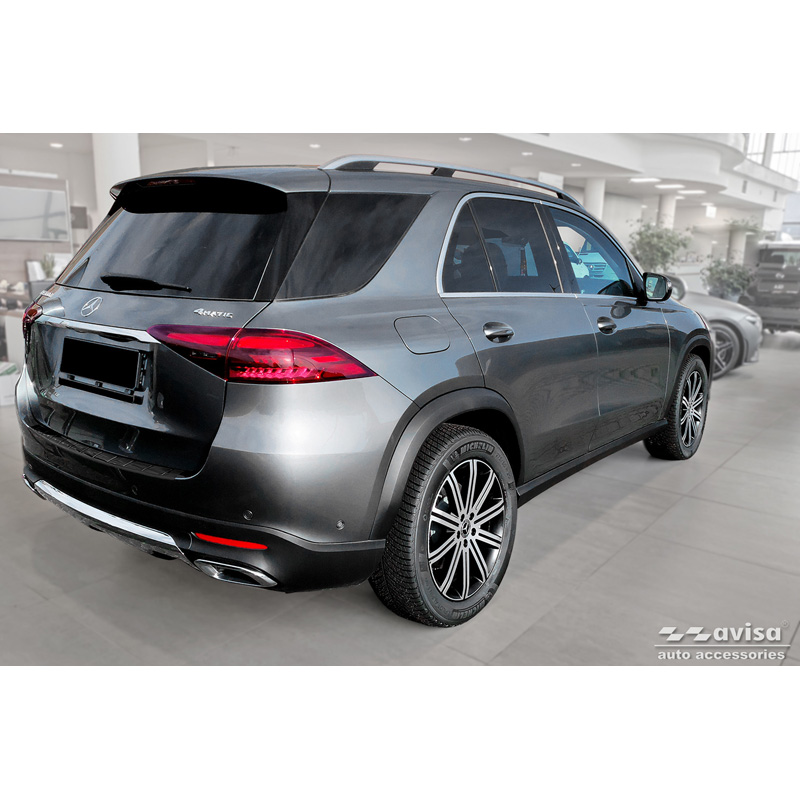 Zwart RVS Achterbumperprotector  Mercedes GLE II (W167) Facelift excl. AMG 2023- 'Ribs'