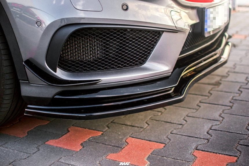 Voorspoiler Mercedes GLA 45 AMG X156 Maxton Design glans zwart