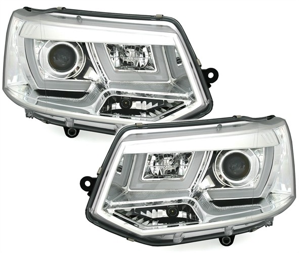 Headlights VW T5 Transporter Lightbar chome
