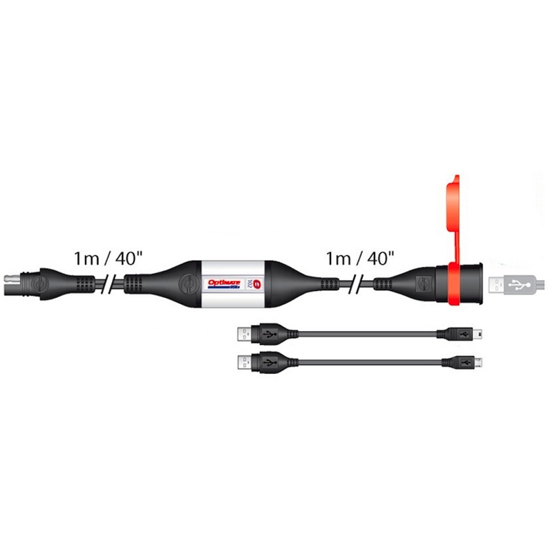 Optimate USB Snoerset extra lang
