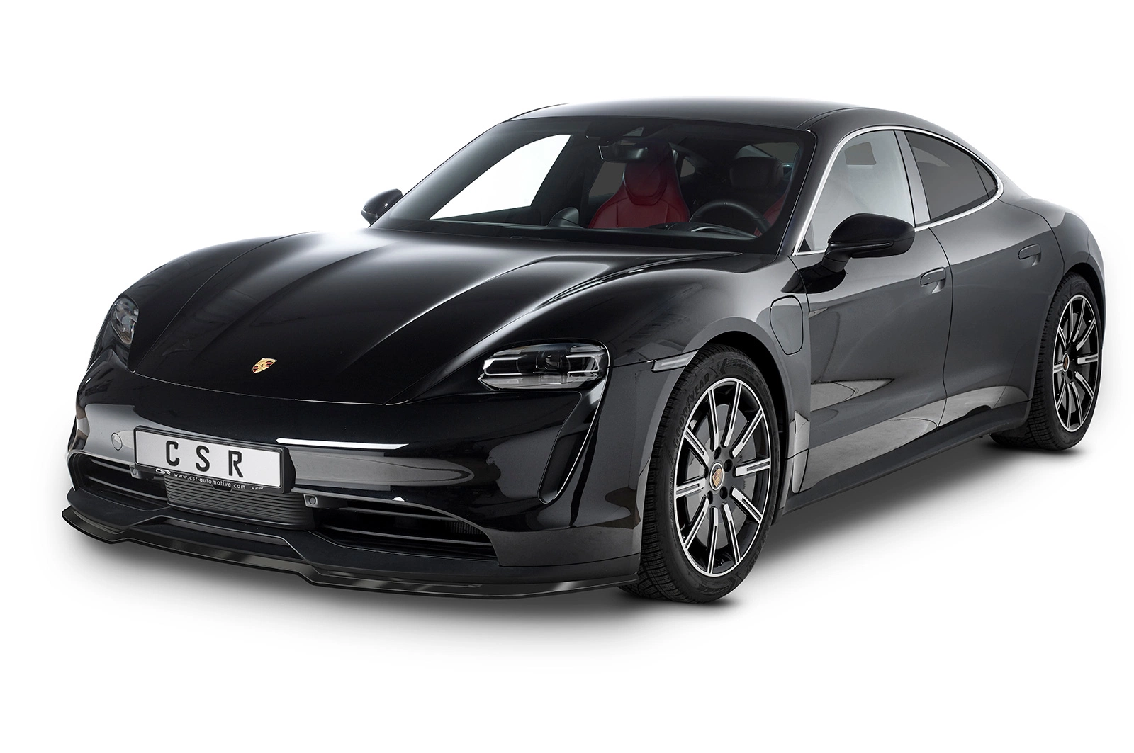 Voorspoiler Porsche Taycan / Taycan 4S glans zwart