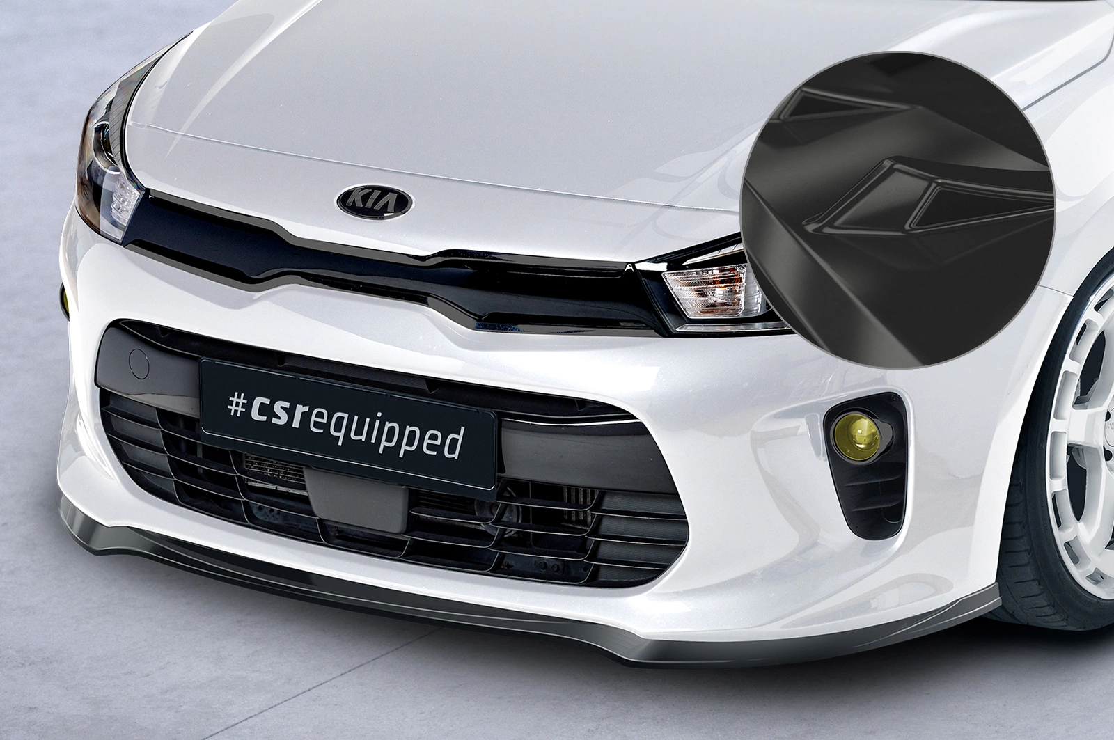 Voorspoiler Kia Rio 4 (YB) Glans Zwart van CSR Automotive (2017-2020, voor Facelift)