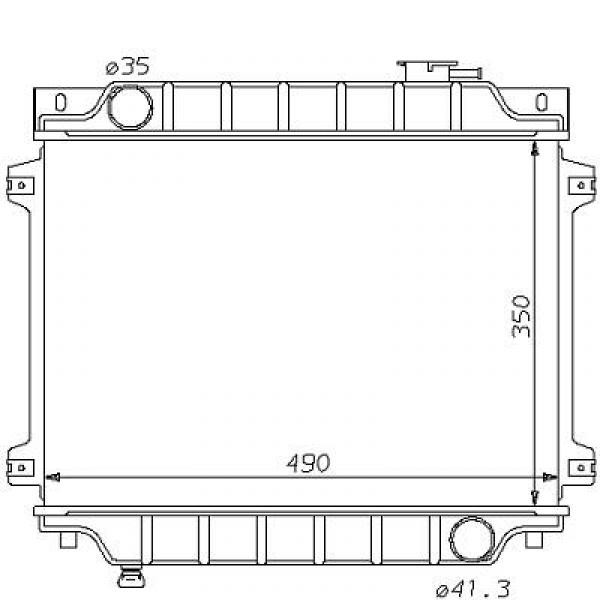 Radiator KIA SHUMA/SEPHIA 96-01 345x700 1.5I+1.8I-16V +/-AC