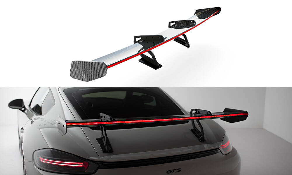 Carbon Spoiler V.2 + LED Porsche 718 Cayman 982C Maxton