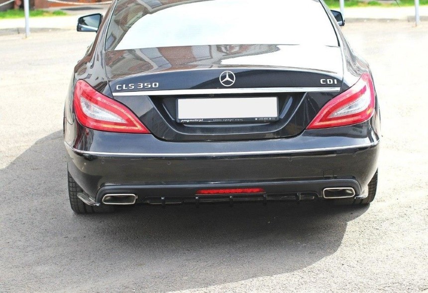 Achter zijskirts Mercedes CLS W218 Maxton Design glans zwart