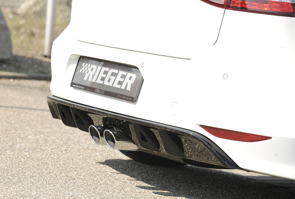 Achterbumper Diffusor Glossy Black Rieger VW Golf 7 R-line 12-17