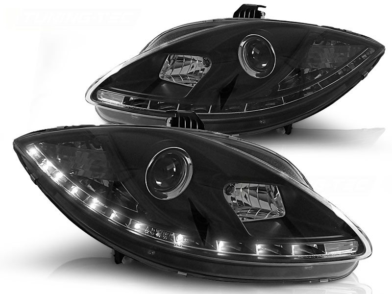 Faros Seat Leon/Altea/Toledo 05- negro con echte led dagrijl