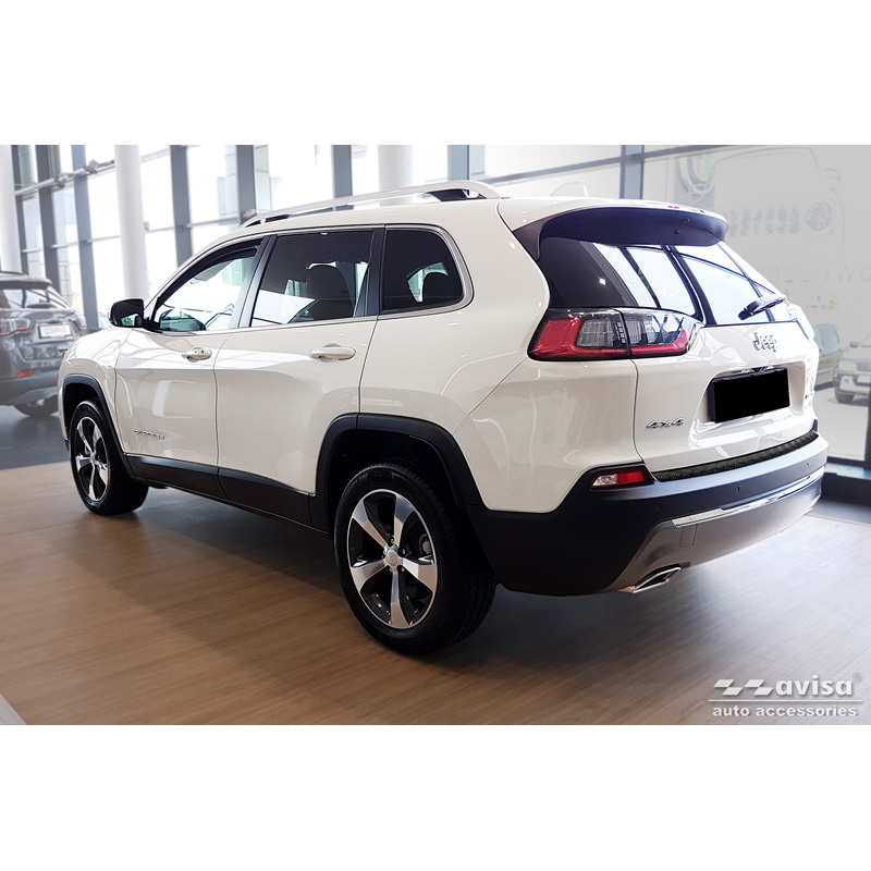 Matzwart Aluminium Achterbumperprotector  Jeep Cherokee Facelift 2018- 'Riffled Plate'