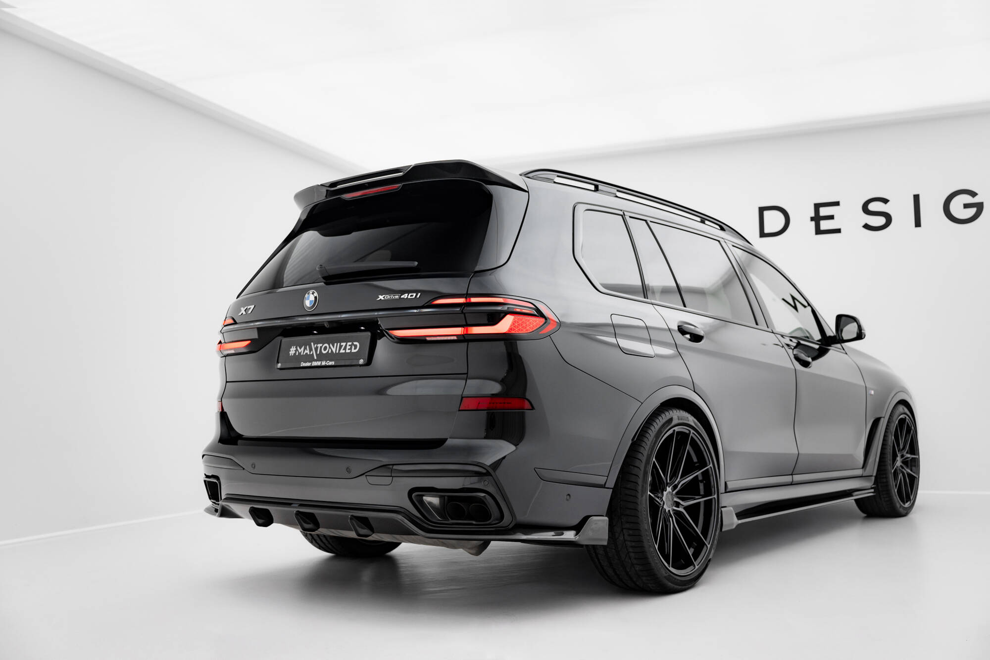 Carbon Fiber Achter Diffuser BMW X7 M-Pack G07 Facelift Maxton Glanzend zwart