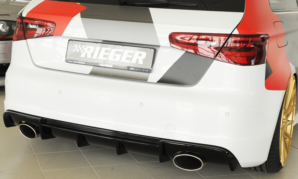 Achteraanzet RS Glossy black Rieger Audi A3 8V 3deurs/Sportback