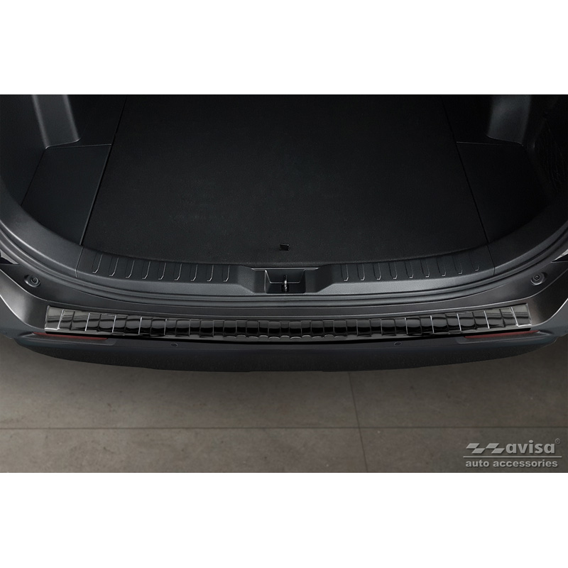 Zwart-Chroom RVS Achterbumperprotector  Toyota RAV4 V 2018- & Suzuki Across 2020- 'Ribs'