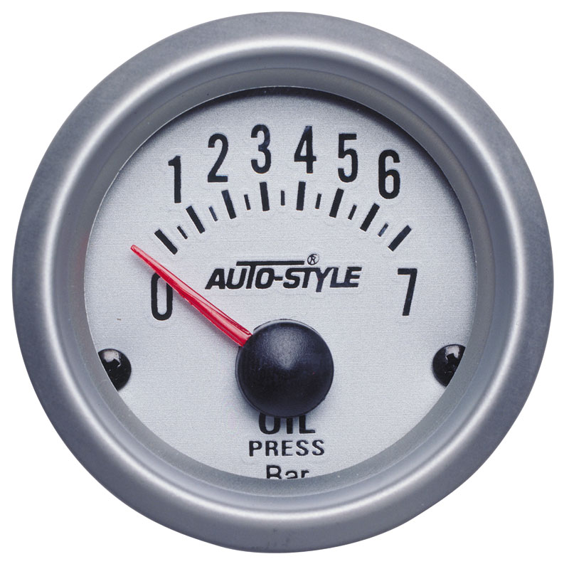Performance-instrument Oliedruk-meter 0-7 bar 2''+ sensor zilver