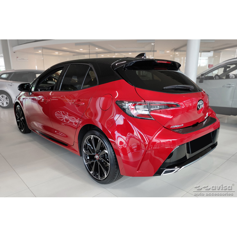 Zwart RVS Achterbumperprotector  Toyota Corolla XII HB 2019- (incl. GR-Sport) 'Ribs'