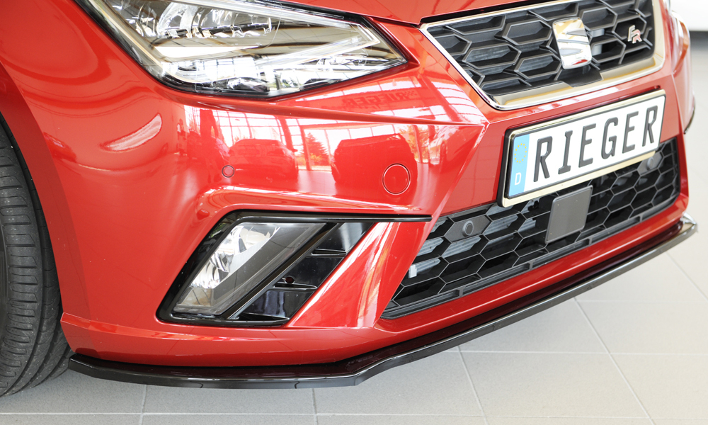 Voorspoiler Seat Ibiza (FR) KJ 2017-... Zwart Glans Rieger