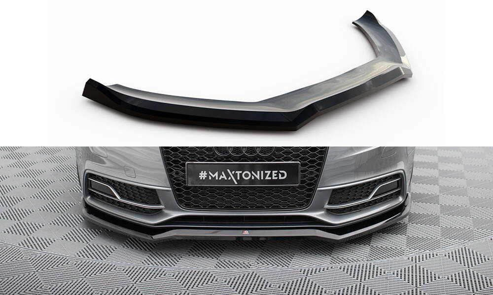 Voorspoiler V.4 Audi A5 S-Line / S5 8T Coupe / Sportback FL Maxton Glans Zwart