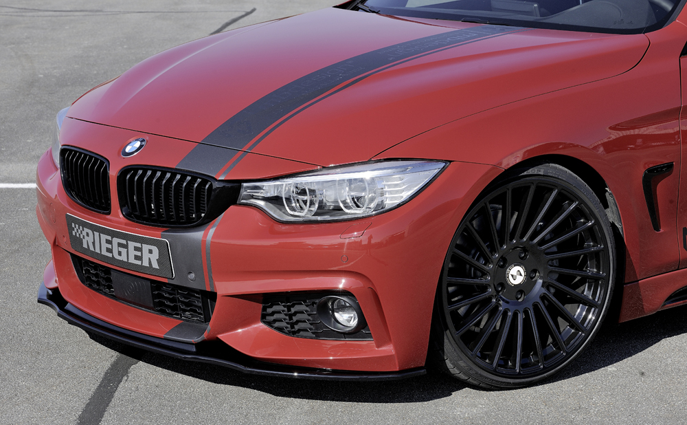 Voorspoiler lip BMW 4 serie F32/F33/F36 M pakket zwart glanzend