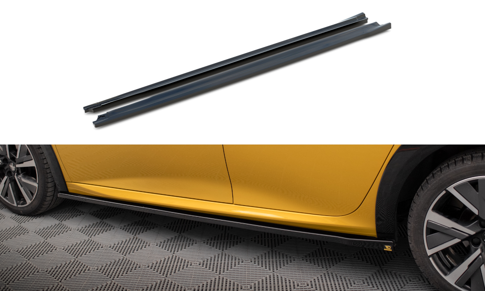 Zijskirts Peugeot 208 GT Maxton Glans Zwart
