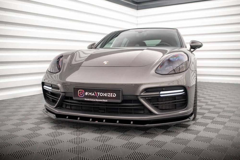 Voorspoiler V.1 Porsche Panamera E-Hybrid 971 Maxton Glans Zwart