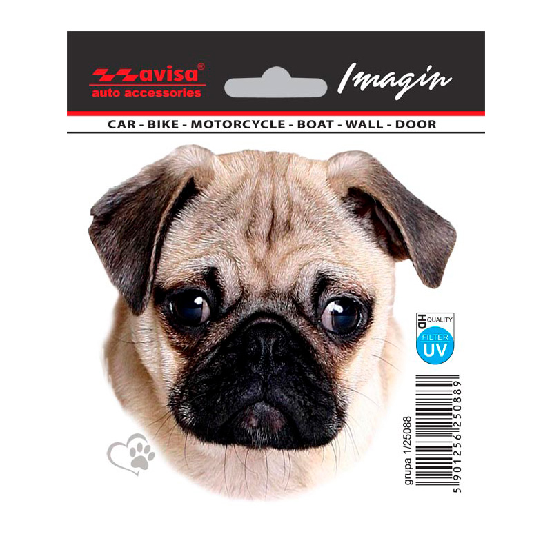 Auto Tattoo Sticker Mopshond - 11x10,5cm