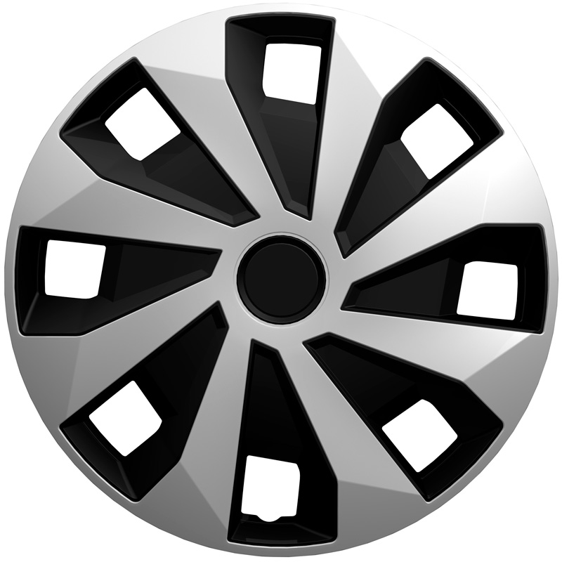 4-Delige Wieldoppenset Volvano-VAN 16-inch zilver/zwart (bol)