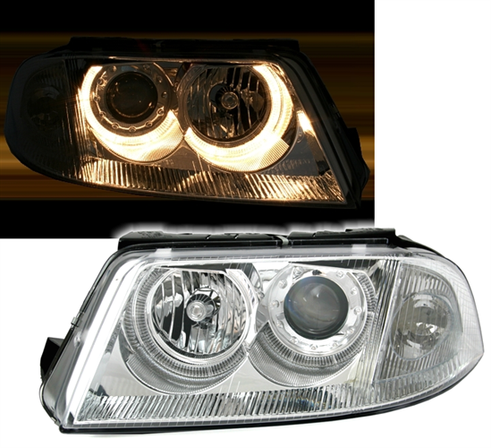 Faros VW Passat 3BG Angel Eyes cromo