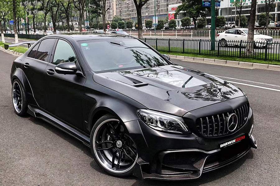Mercedes Benz W205 C63/S AMG Sedan IMP Style Partial Carbon Fiber Full Body Kit 2015-2018