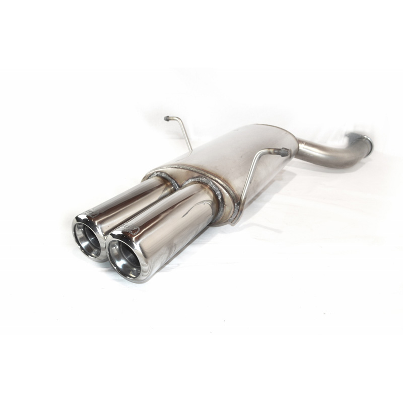 RVS Sportuitlaat  BMW E46 6-Cilinder Sedan/Coupe/Touring 320i 110kW/323i 125kW/328i 142kW 1998-2005 (met 1 aansluitpijp) 2x 80mm