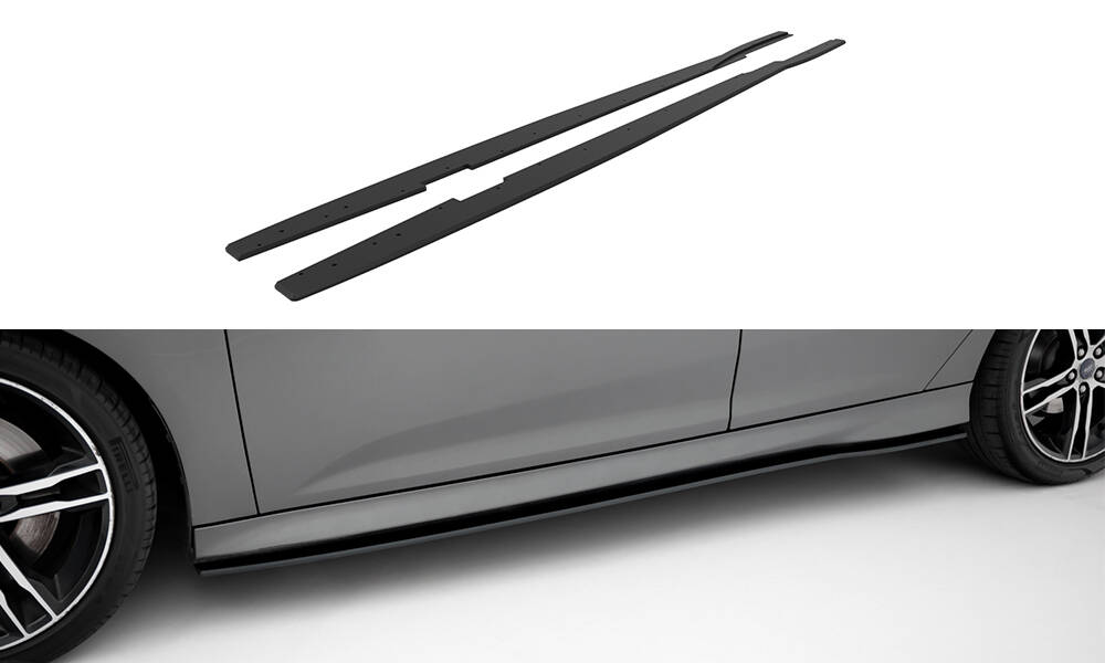 Street Pro Zijskirts Ford Focus ST MK3 Facelift Maxton Glanzend zwart