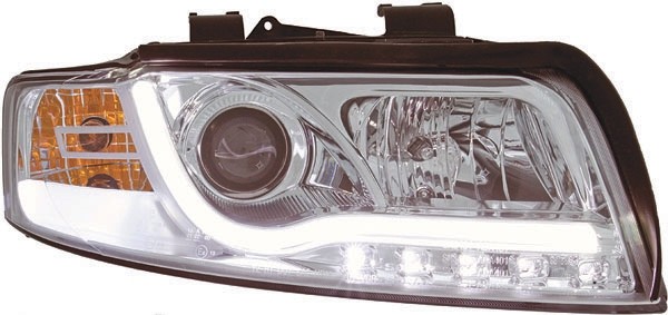 Headlights Audi A4 8E 00-04 Tube Light LED chome