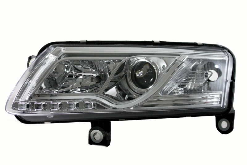 Headlights Audi A6 4F 04-08 Tube Light LED chome
