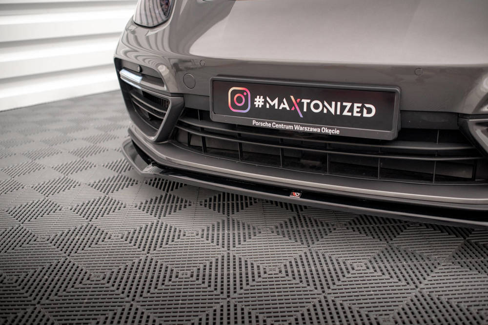 Voorspoiler V.2 Porsche Panamera E-Hybrid 971 Maxton Glans Zwart