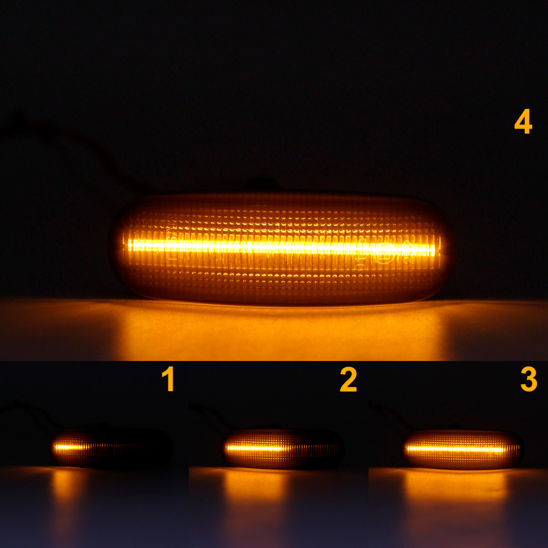 Set LED Zijknipperlichten  Abarth/Fiat diverse modellen - Rookgrijs- incl. Dynamic Running Light