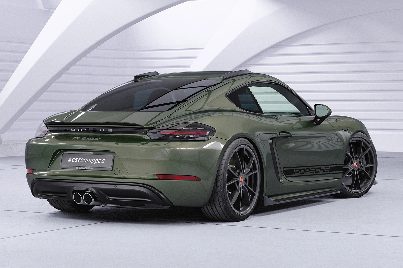 Achterspoiler Porsche 718 Cayman (Typ 982) (2016–heden) Glans Zwart – CSR Automotive
