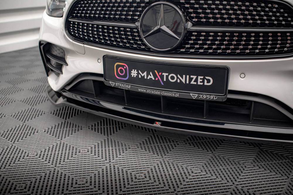 Voorspoiler V.1 Mercedes E Klasse W213 FL AMG Line Maxton Glans Zwart