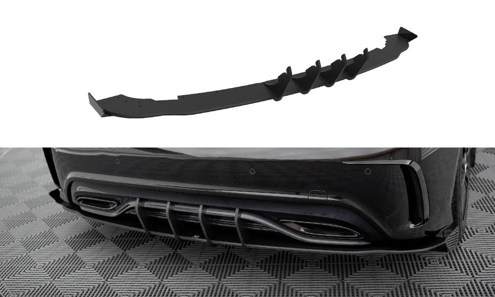 Diffuser met Canards Street Pro Mercedes A Klasse AMG Line W176 FL Maxton