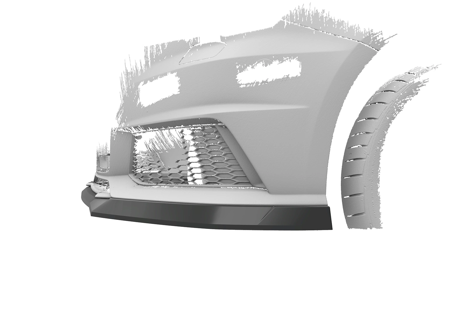 Voorspoiler Audi S1 8X glans zwart
