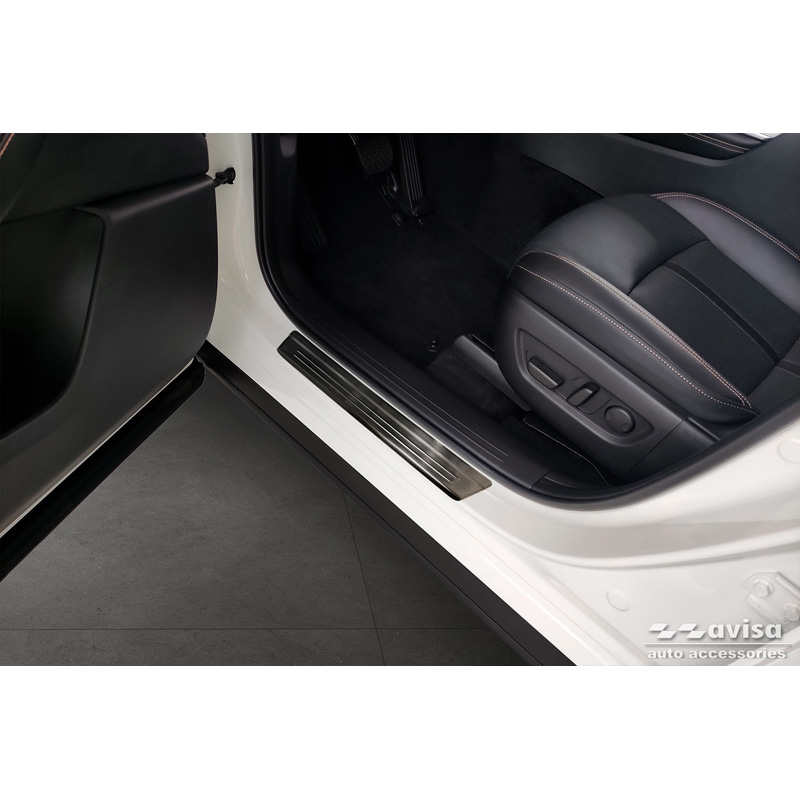 Zwart RVS Instaplijsten  Mazda CX-60 (KH) 2022- - 'Lines' - 4-delig