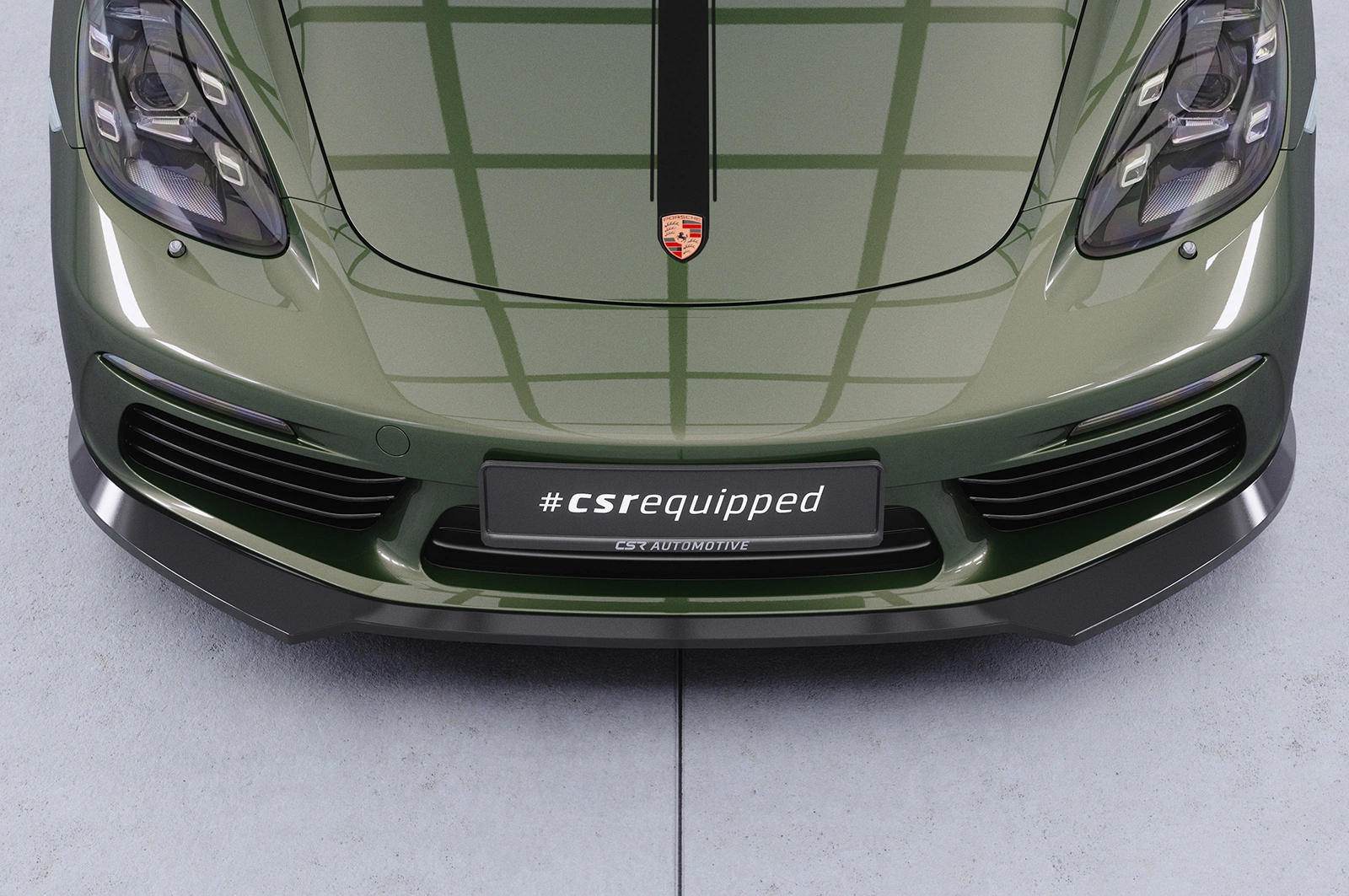 Voorspoiler Porsche 718 Boxster 982 / 718 Cayman 982 Glans Zwart – CSR