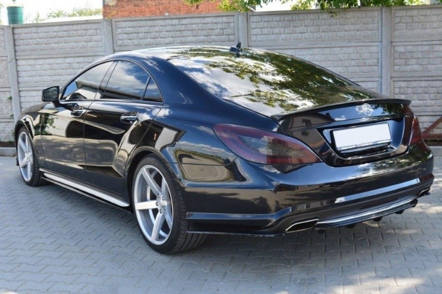 Achter zijskirts Mercedes CLS W218 AMG-Line Maxton Design glans zwart