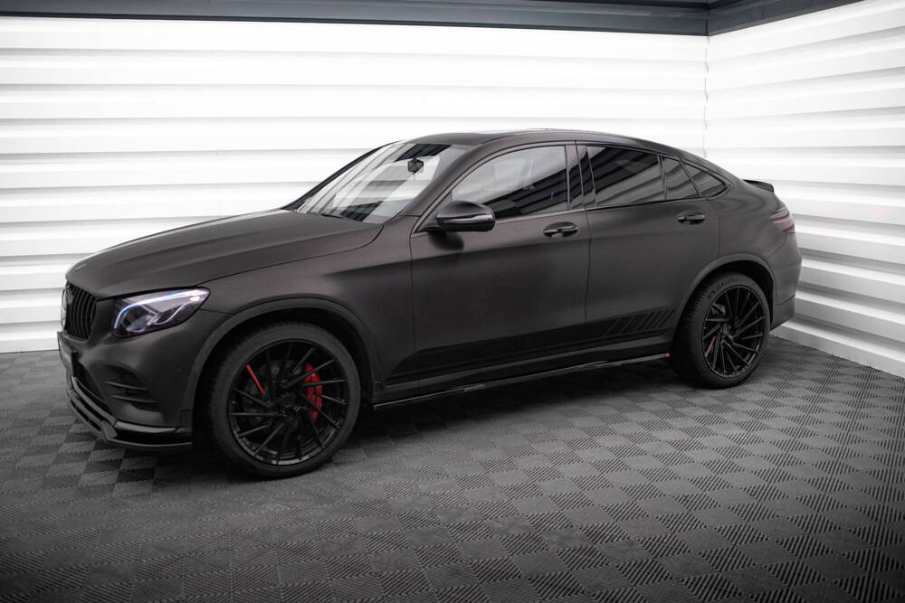 Zijskirts Mercedes GLC AMG Pakket X253 Maxton Glans Zwart