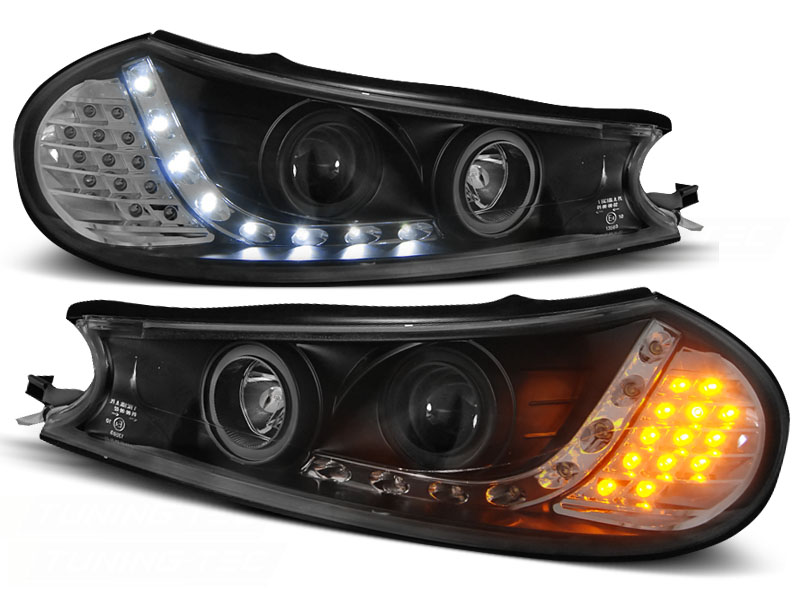 Faros Ford Mondeo 96-98 4drs LED Los ojos del Diablo Dayline neg