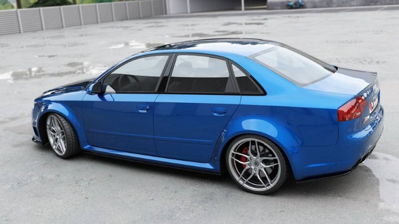 Zijskirts Diffusers Audi RS4 B7 Glanzend Zwart
