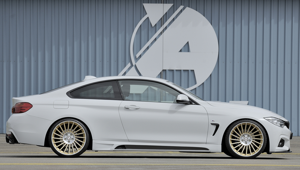 Voorspoiler lip BMW 4 serie F32/F33/F36 M pakket zwart glanzend
